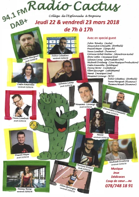 Radio Cactus (Begnins) en direct les 22 et 23 mars